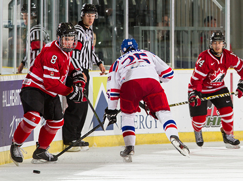 Cobourg - Dec 13, 2015 - Game #1 - Team Canada West vs Czech Republic in the Gold medal game at the 2015 World Junior A Challenge at the Cobourg Community Centre in Cobourg, ON. (Photo: Dennis Pajot/Hockey Canada Images)
